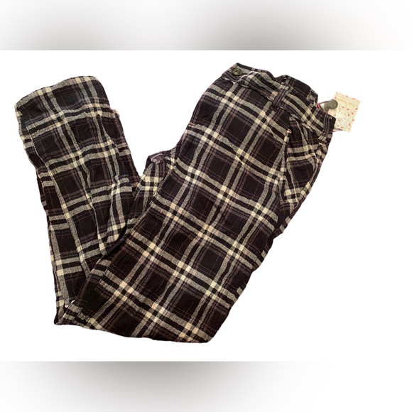 Free People Pants - NWT Free People Black Plaid Pants